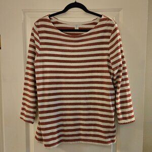 Old Navy Luxe Red/White Striped Top, Size L